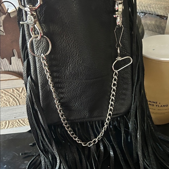 Harley-Davidson Black Leather Fringe Bag - Picture 5 of 5